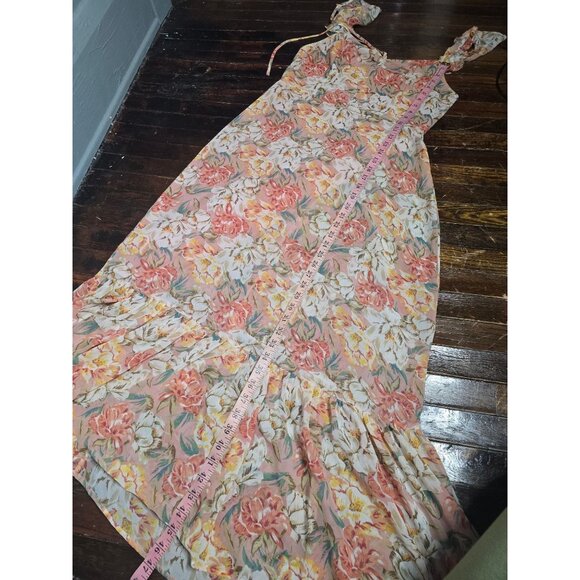 WAYF Valerie Blouson Midi Chiffon Dress Large Spring Wedding Guest Bridal Shower - Picture 8 of 13